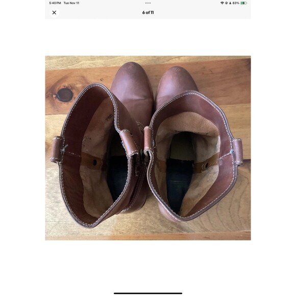 Frye Carson Shortie Boots Womens 7.5 B Brown Leather Western Pull Up Shoes 76460 - Picture 6 of 11